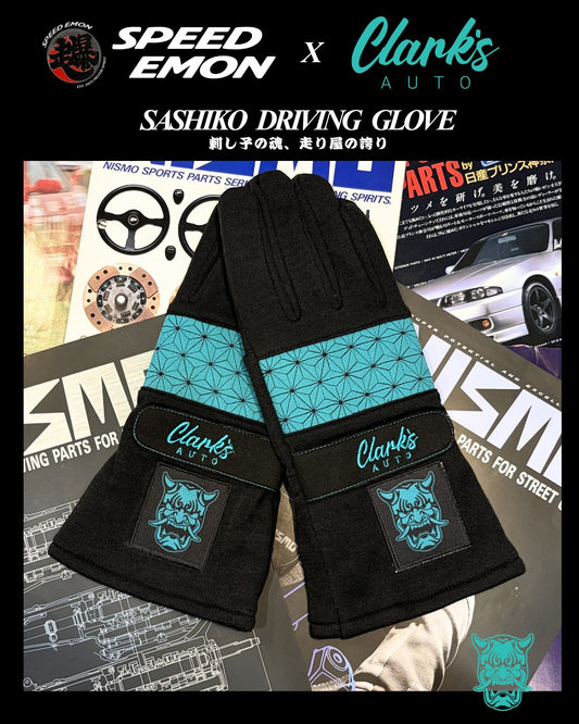 Speed Emon x Clark's Auto Sashiko Driving Gloves