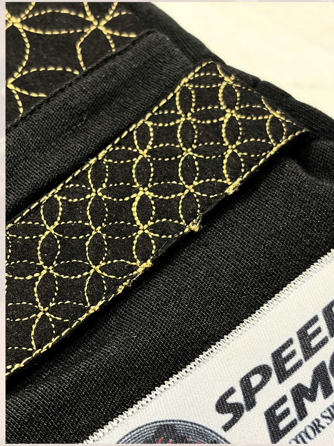 Speed Emon Sashiko Driving Gloves Black & Gold - Defect