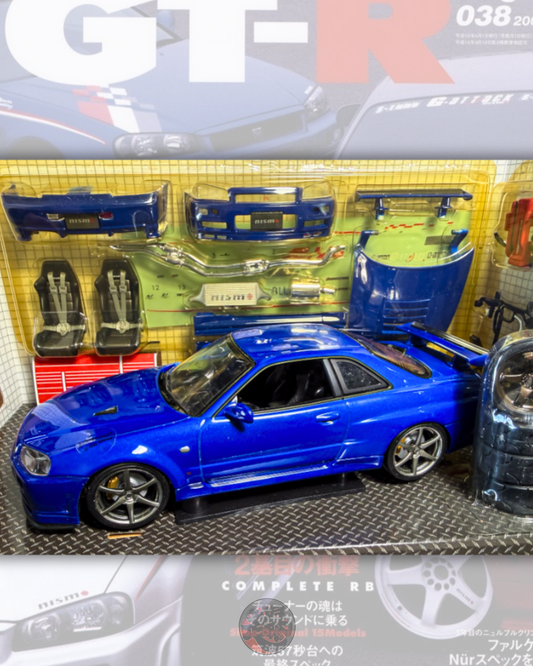 Nissan Skyline R34 GT-R Nismo Z Tune 1/24 by HOTWORKS (RARE Bayside Blue)