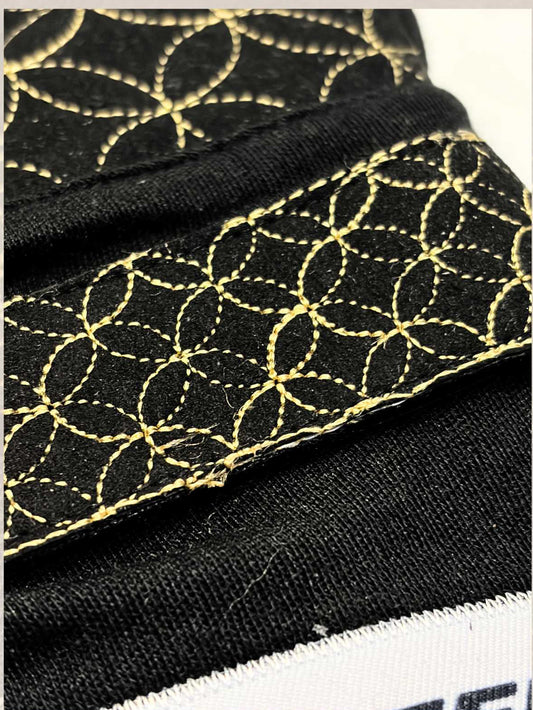 Speed Emon Sashiko Driving Gloves Black & Gold - Defect