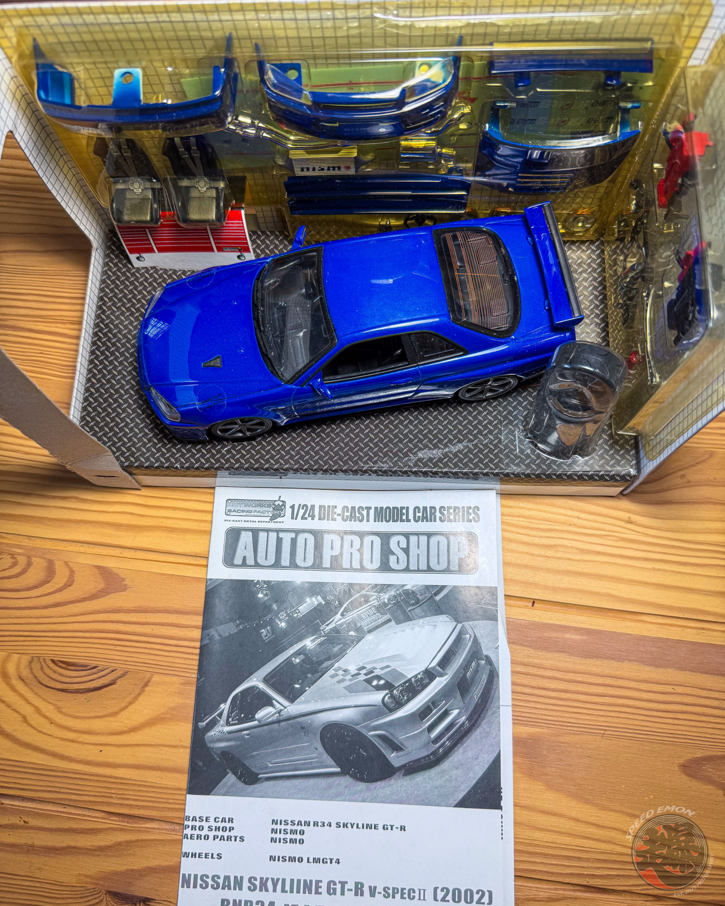 Nissan Skyline R34 GT-R Nismo Z Tune 1/24 by HOTWORKS (RARE Bayside Blue)