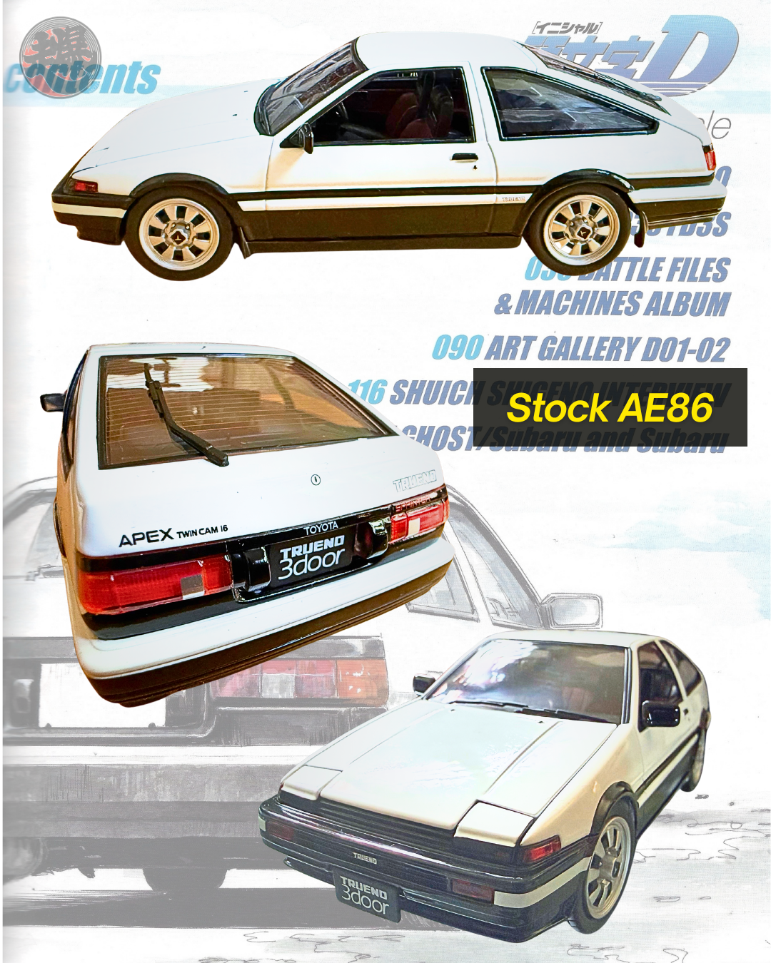 Initial D Toyota AE86 Takumi Fujiwara Spec 1/24 by HOTWORKS