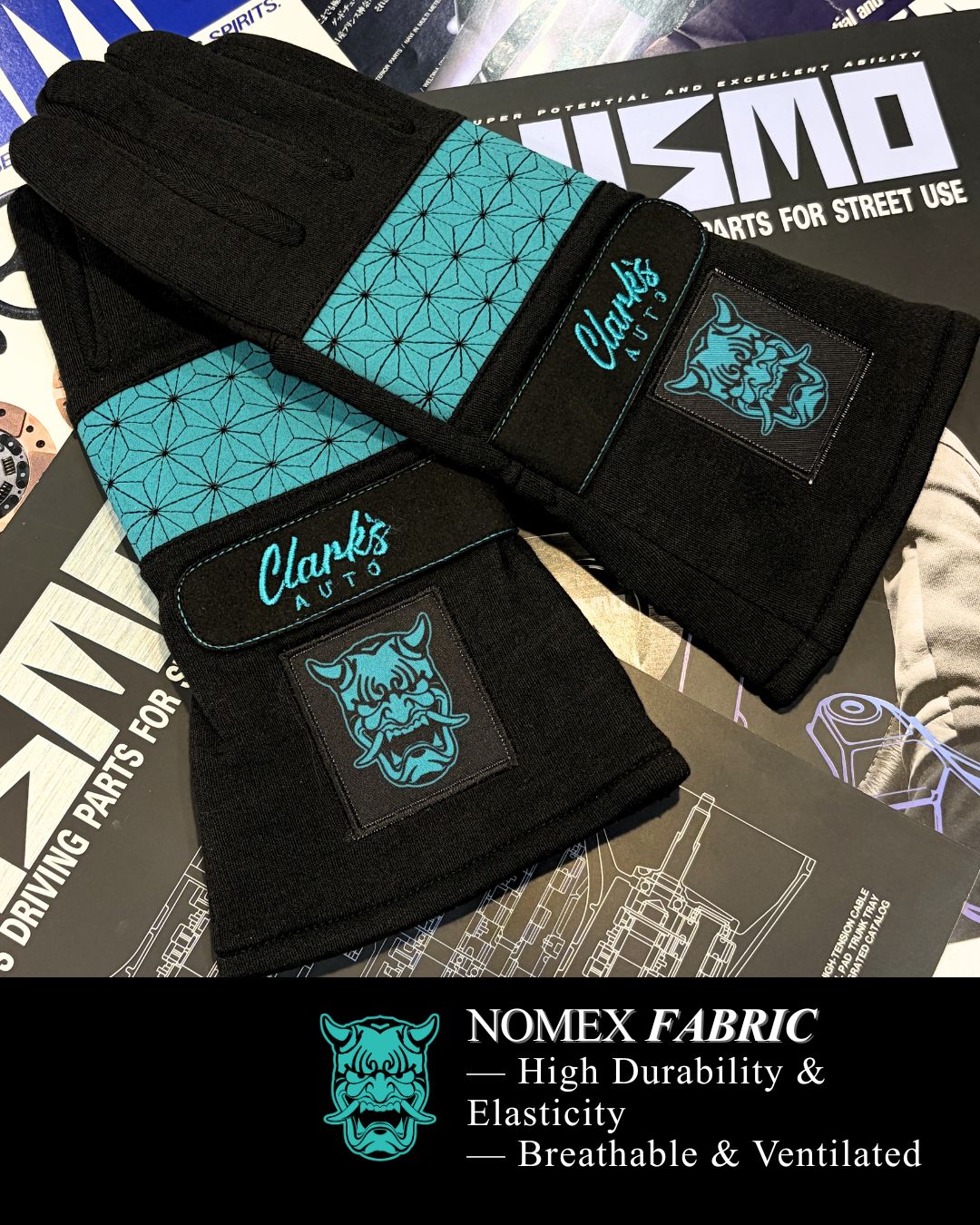Speed Emon x Clark's Auto Sashiko Driving Gloves