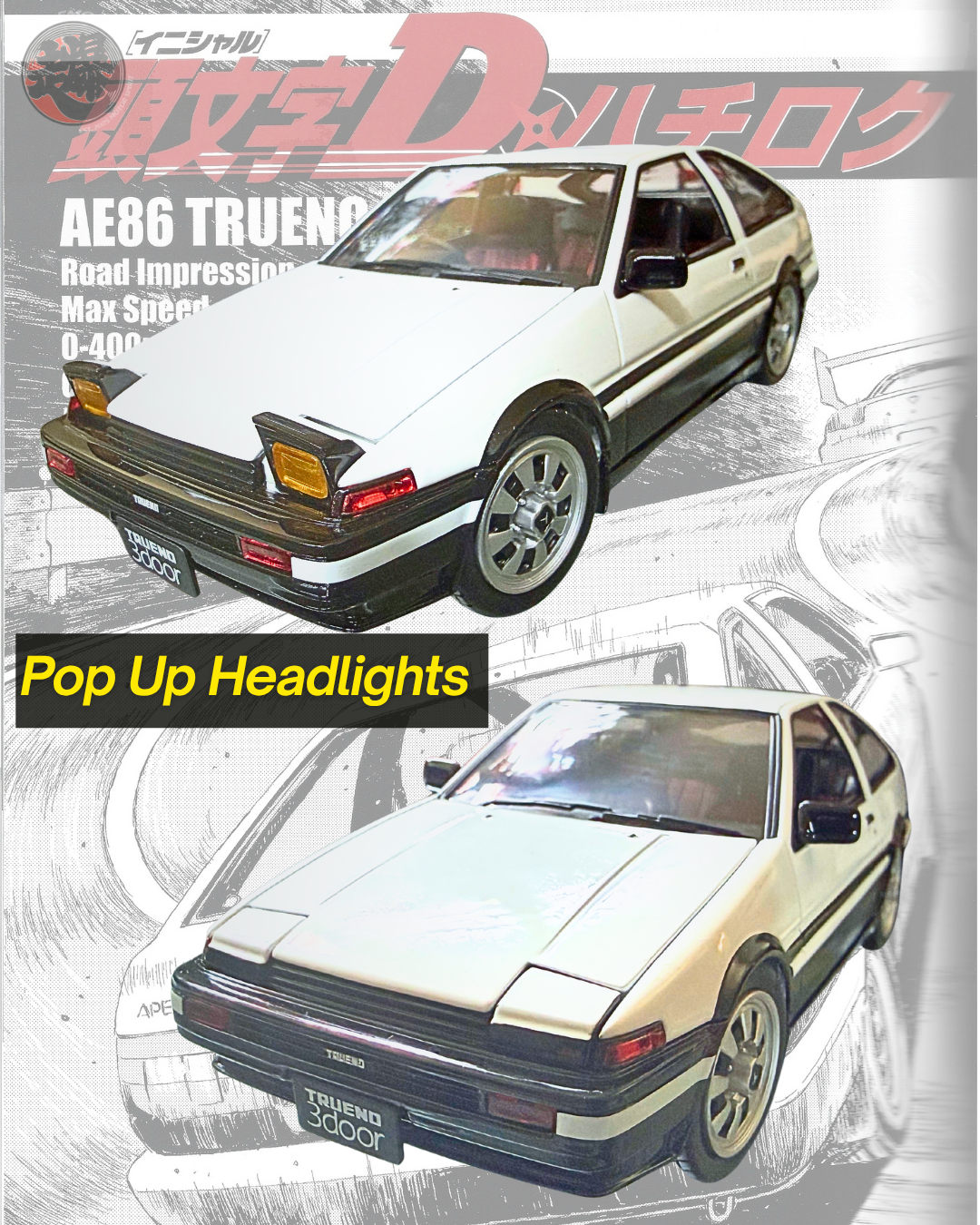 Initial D Toyota AE86 Takumi Fujiwara Spec 1/24 by HOTWORKS