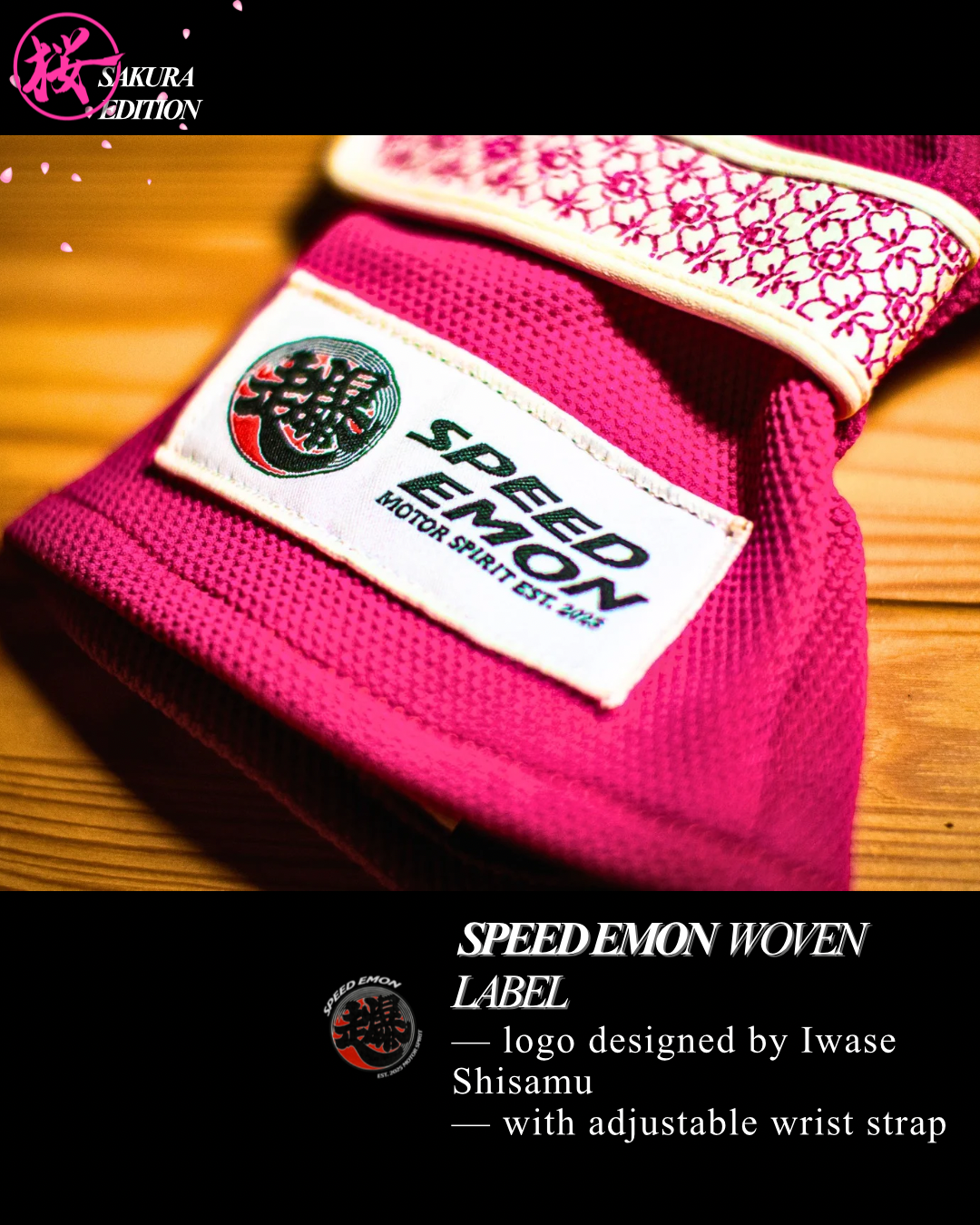 Speed Emon Sashiko Driving Glove V3 Sakura Edition