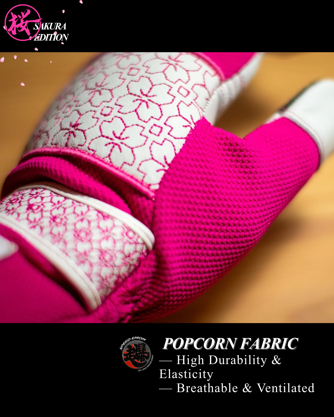 Speed Emon Sashiko Driving Glove V3 Sakura Edition