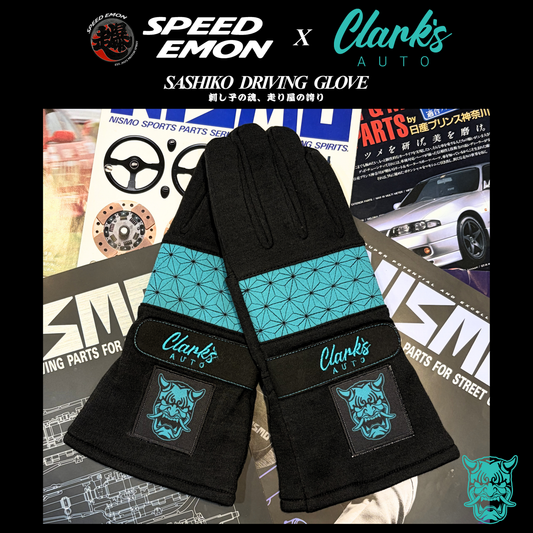 Speed Emon x Clark's Auto Sashiko Driving Gloves